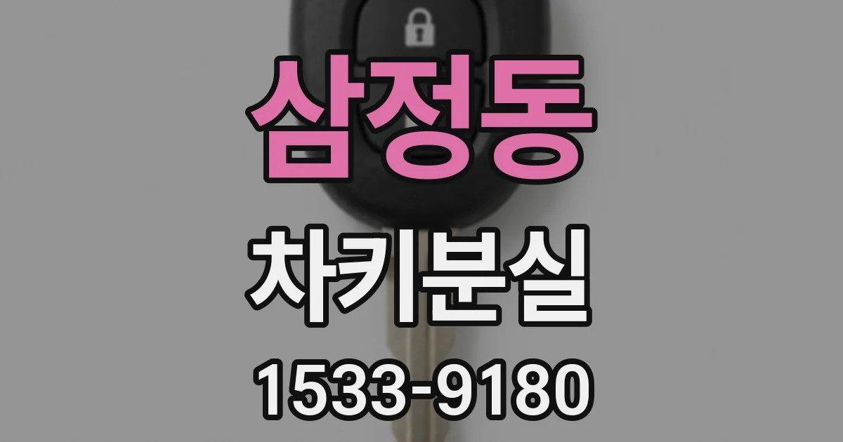 삼정동 차키분실