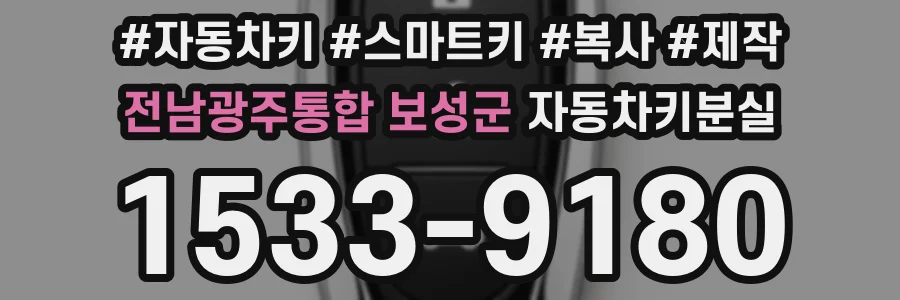전남광주통합 보성군 자동차키분실