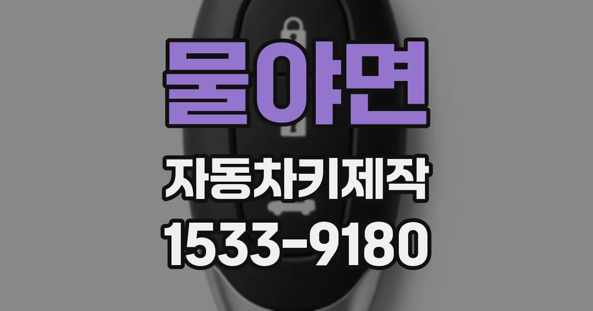 물야면 자동차키제작