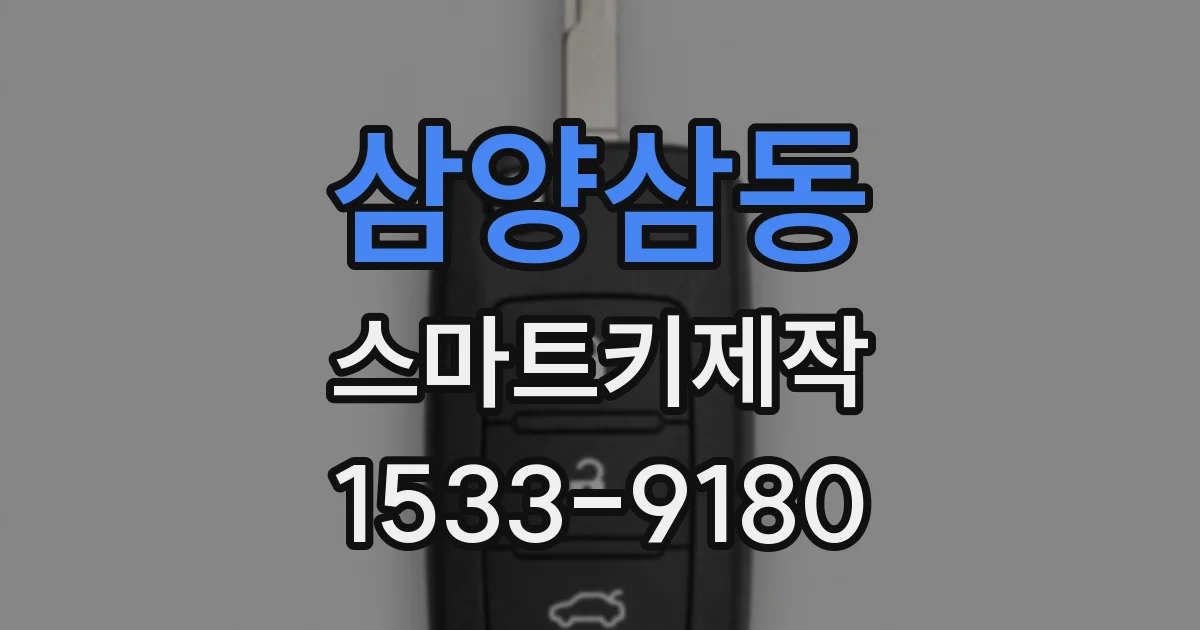 삼양삼동 스마트키제작