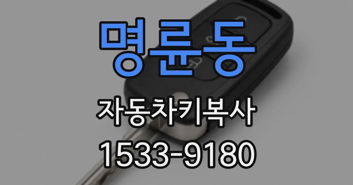명륜동 자동차키복사
