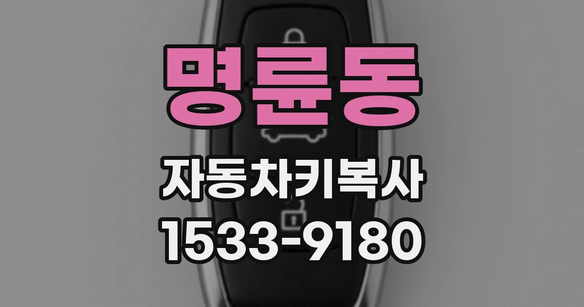 명륜동 자동차키복사