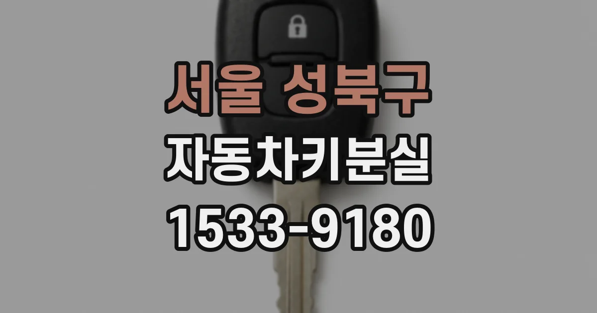 서울 성북구 자동차키분실