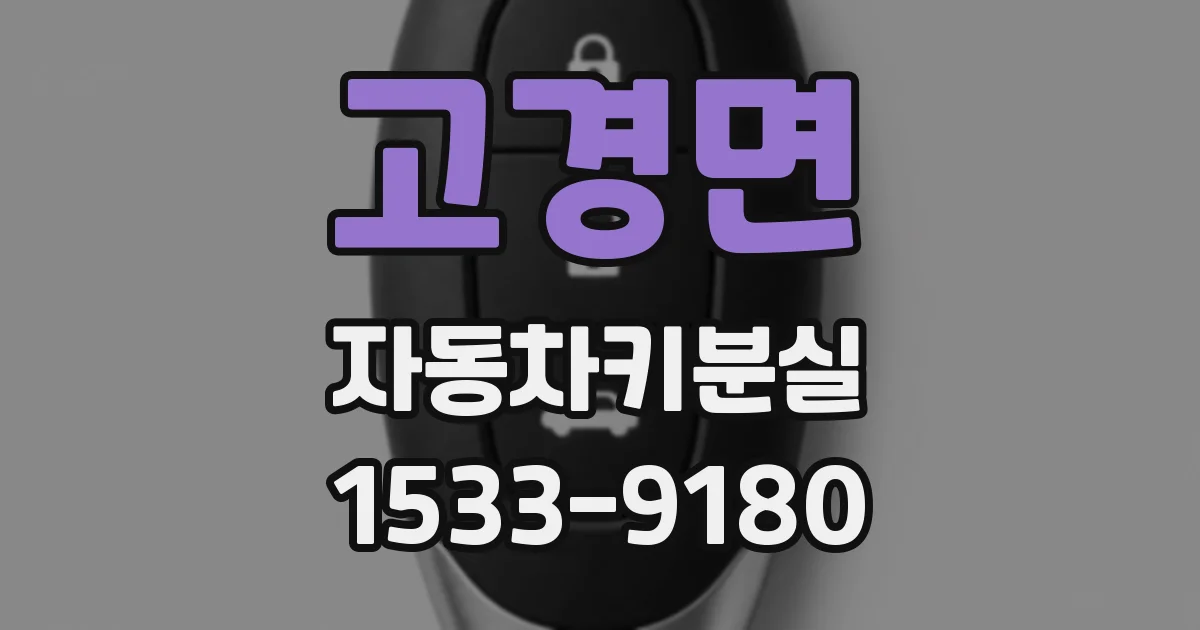 고경면 자동차키분실