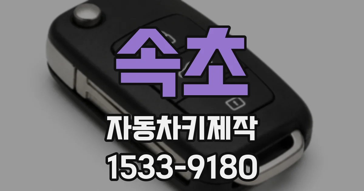 속초 자동차키제작