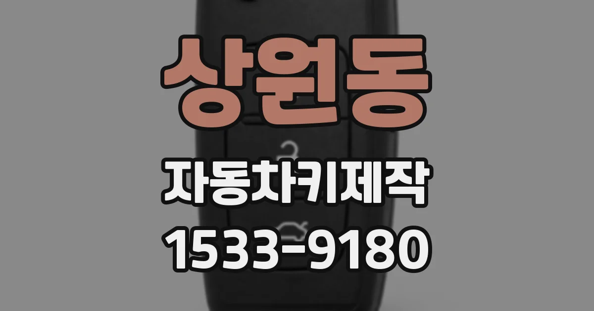 상원동 자동차키제작
