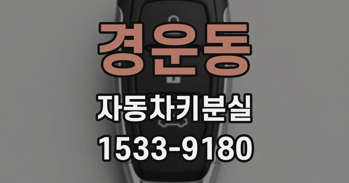 경운동 자동차키분실