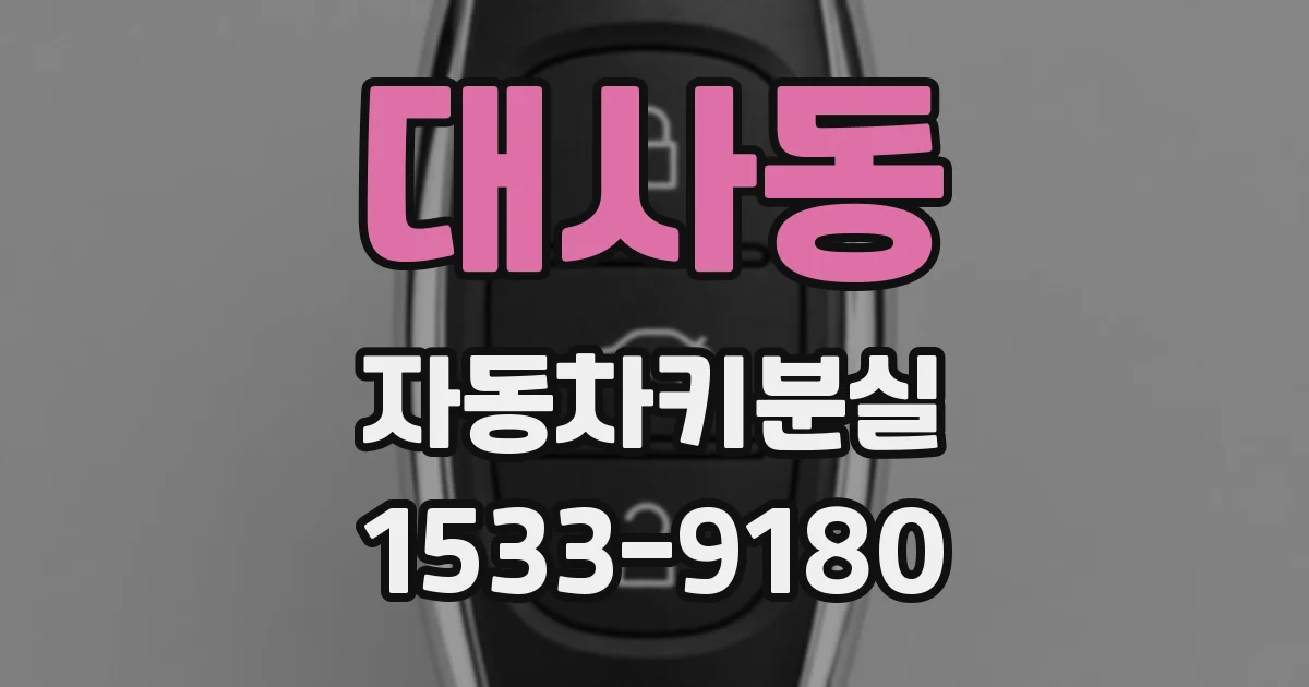 대사동 자동차키분실