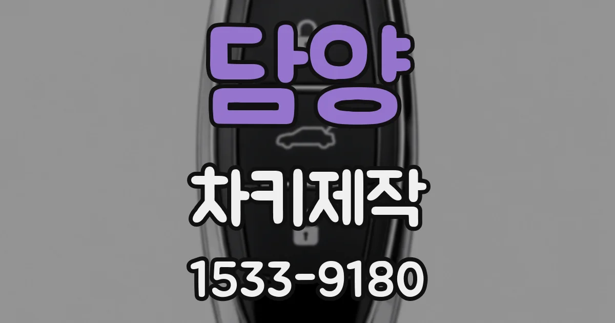 담양 차키제작