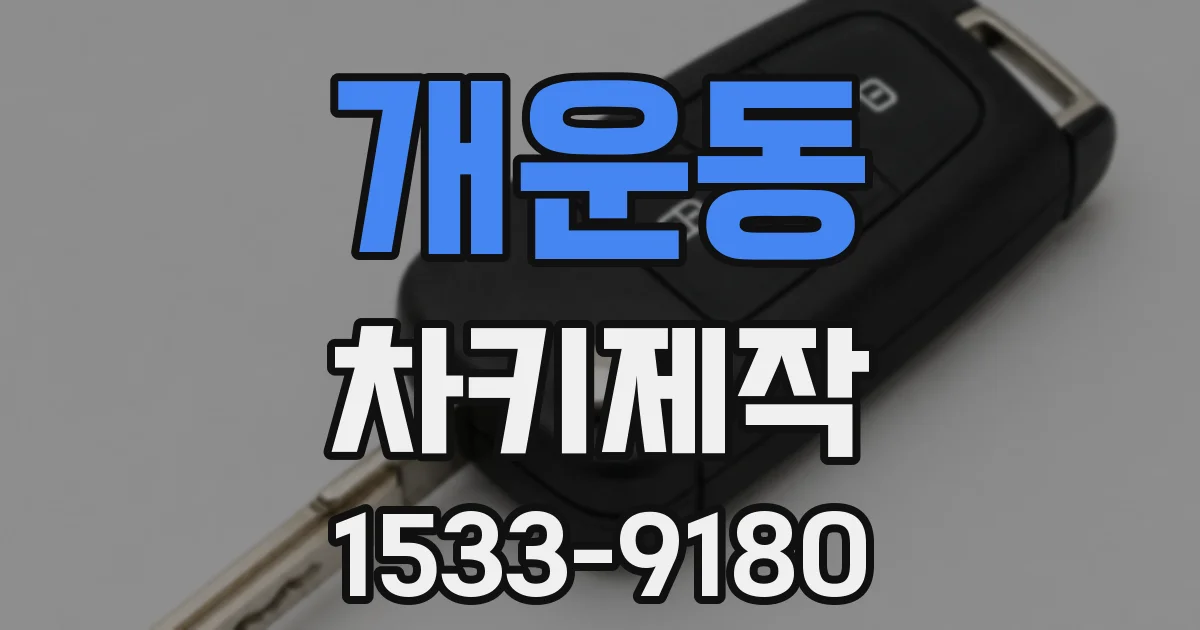 개운동 차키제작