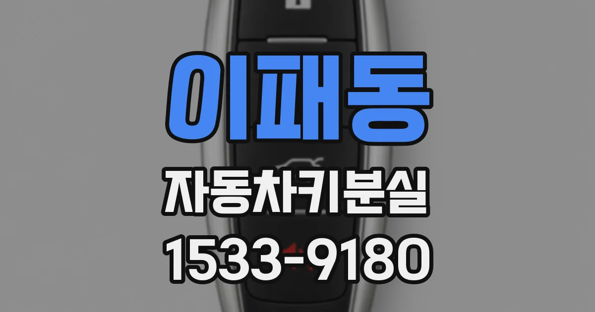 이패동 자동차키분실