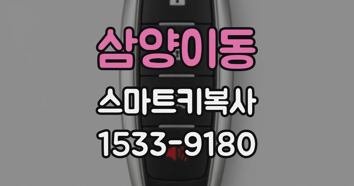삼양이동 스마트키복사