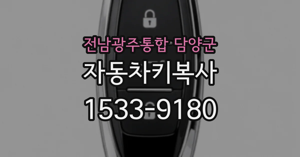 전남광주통합 담양군 자동차키복사