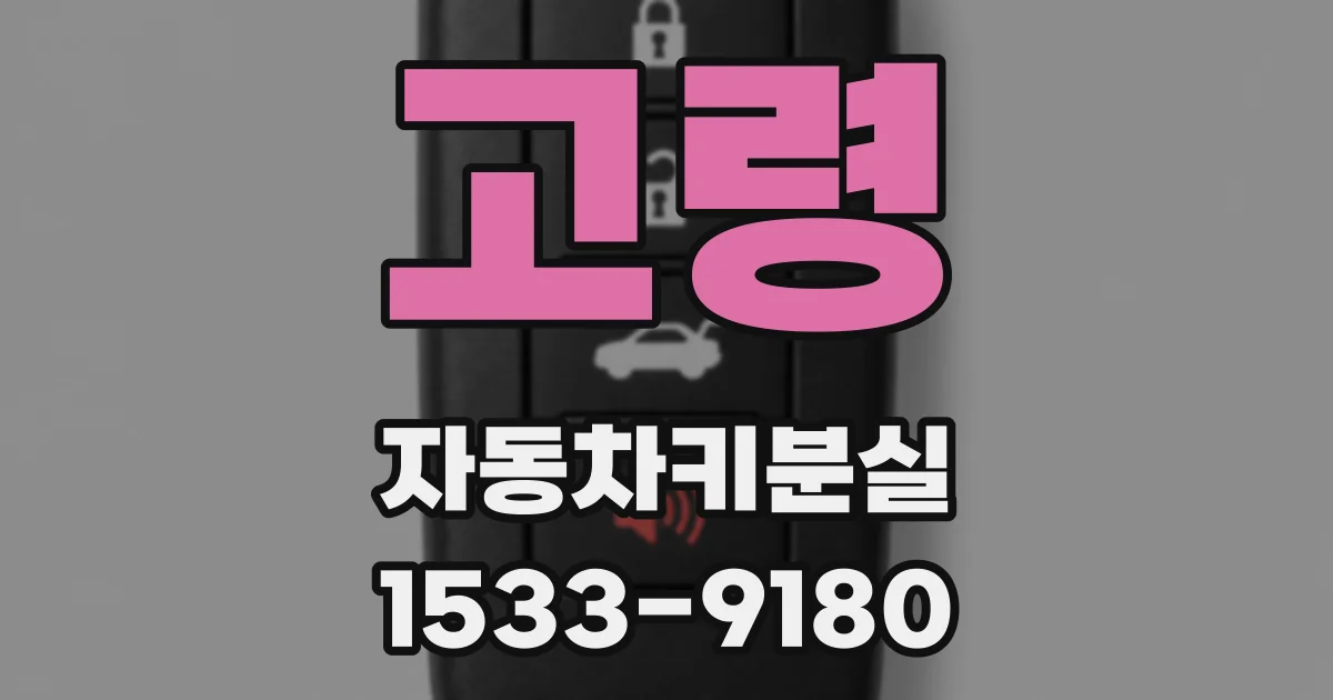 고령 자동차키분실