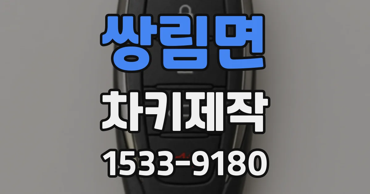 쌍림면 차키제작