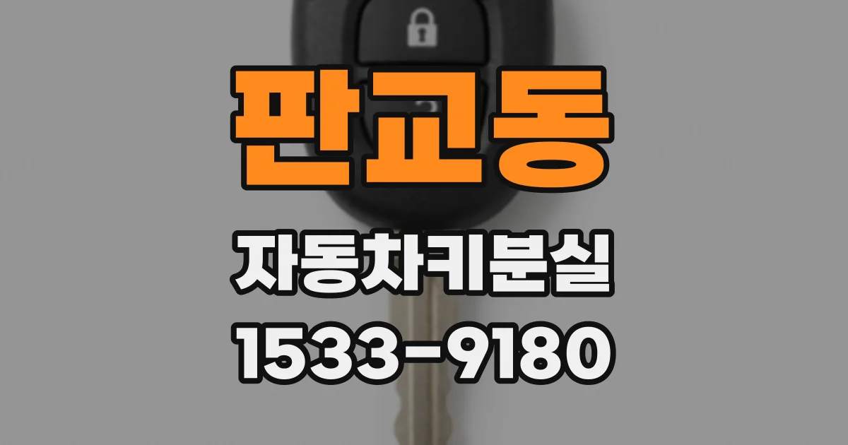 판교동 자동차키분실
