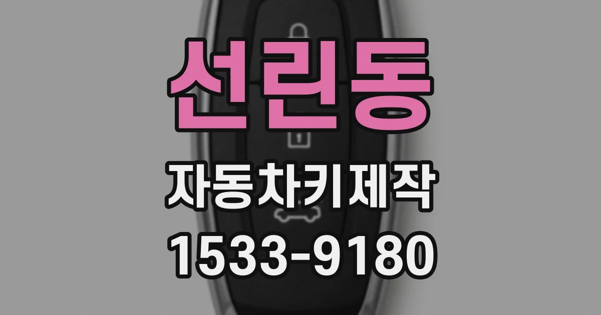 선린동 자동차키제작