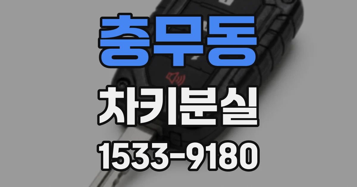 충무동 차키분실