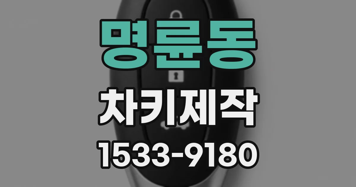 명륜동 차키제작