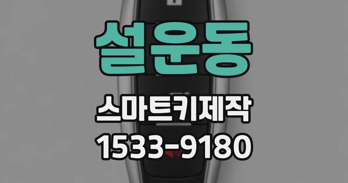 설운동 스마트키제작