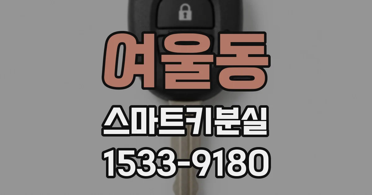여울동 스마트키분실