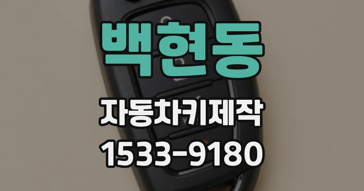 백현동 자동차키제작