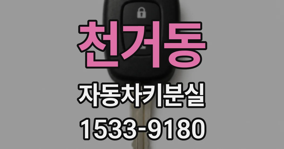 천거동 자동차키분실