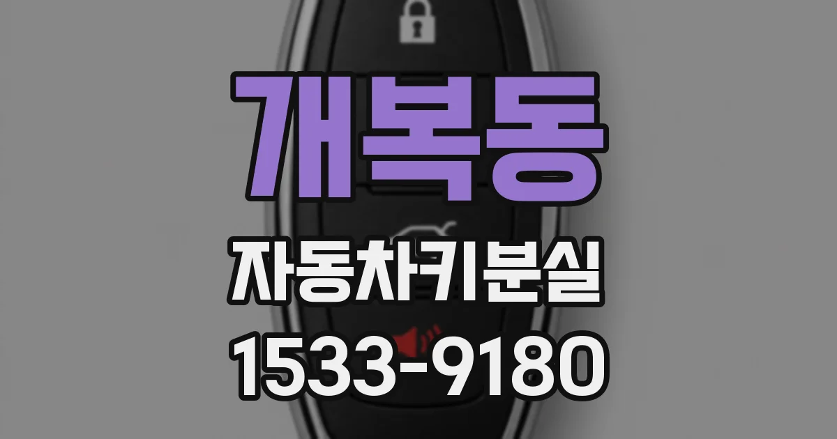 개복동 자동차키분실