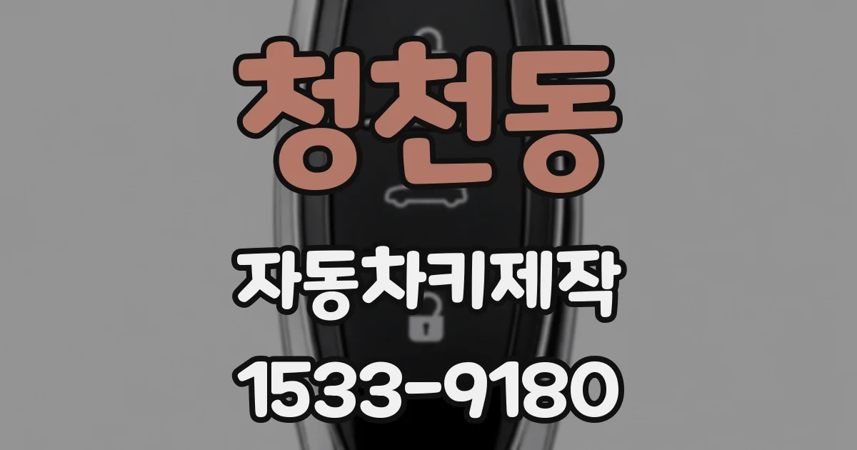 청천동 자동차키제작