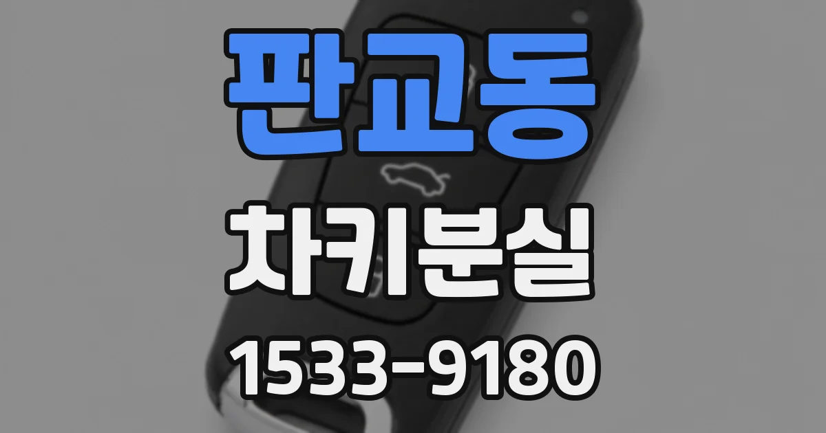 판교동 차키분실