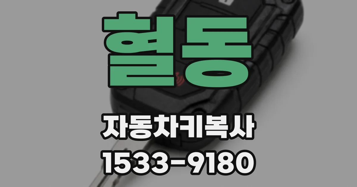 혈동 자동차키복사