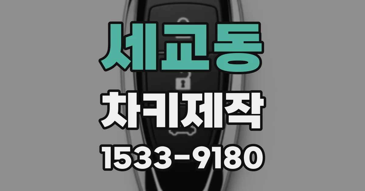 세교동 차키제작