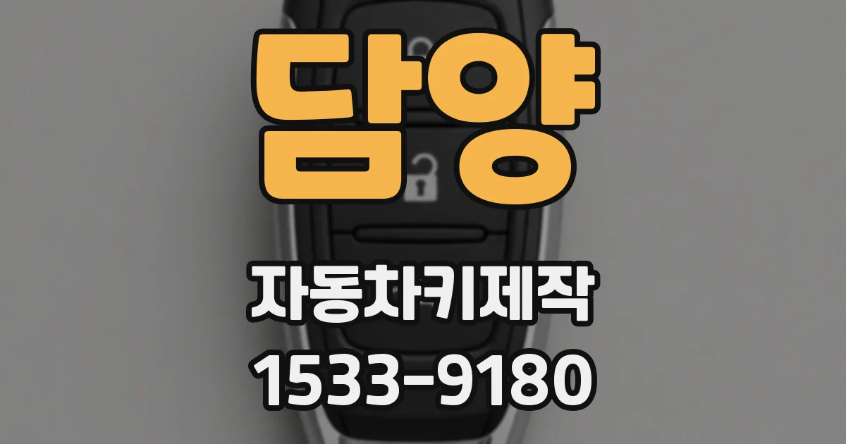 담양 자동차키제작