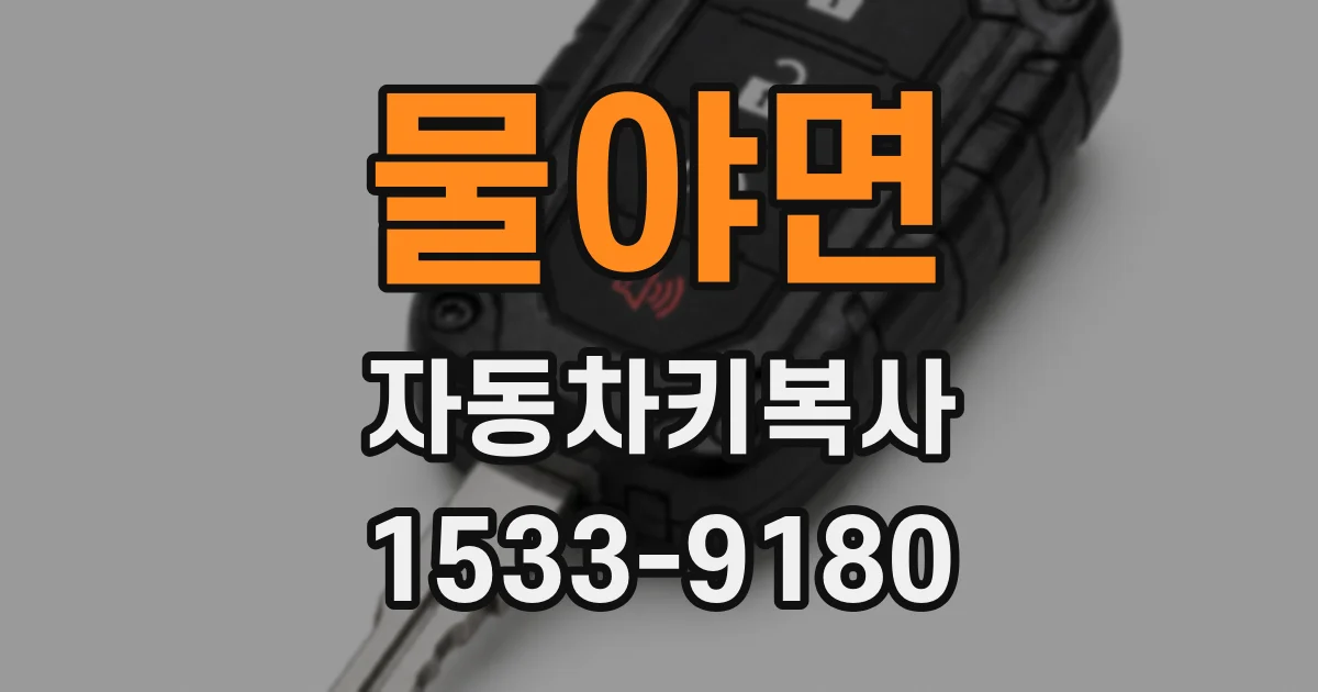 물야면 자동차키복사