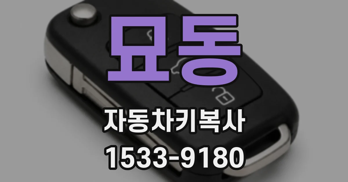 묘동 자동차키복사