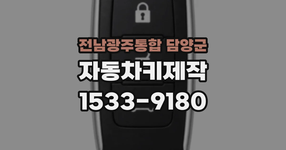 전남광주통합 담양군 자동차키제작