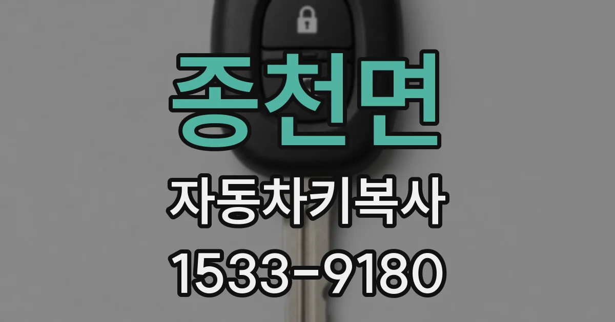 종천면 자동차키복사