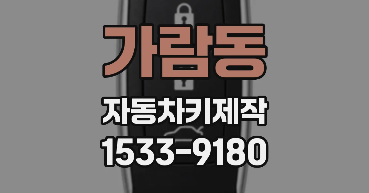 가람동 자동차키제작