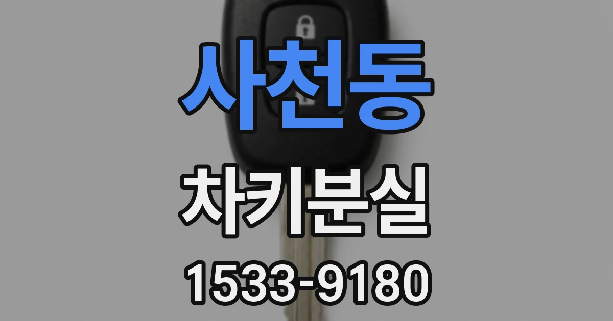 사천동 차키분실