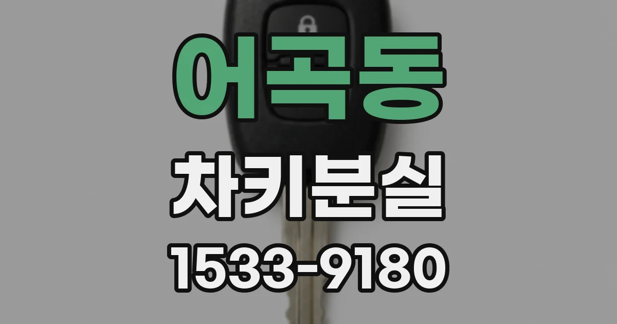 어곡동 차키분실