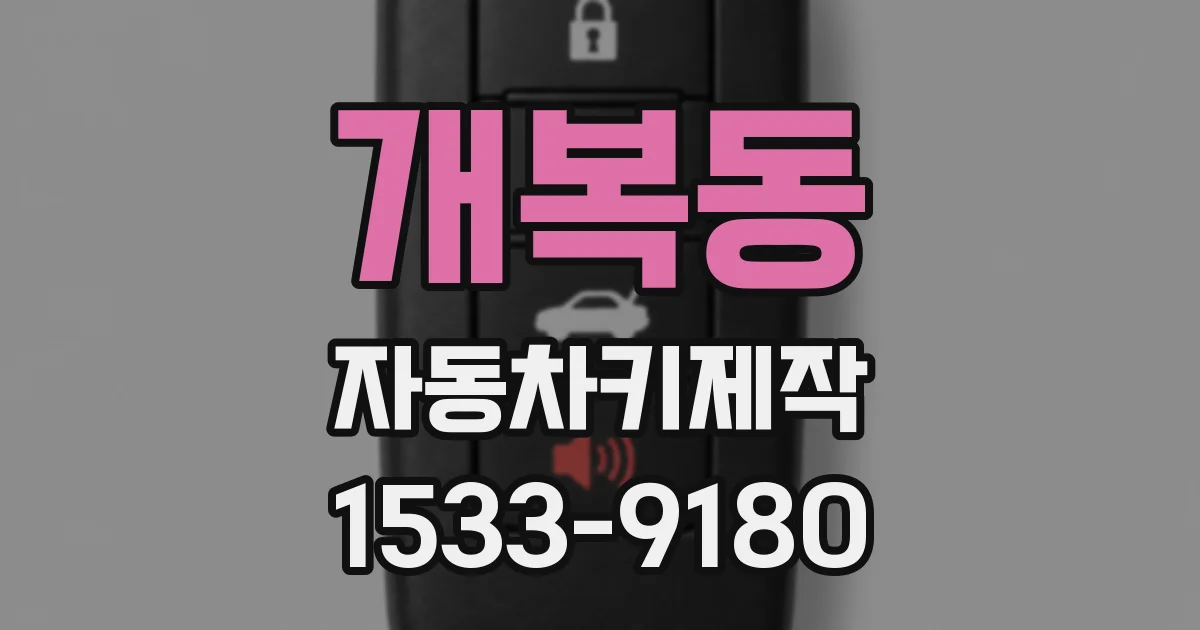 개복동 자동차키제작