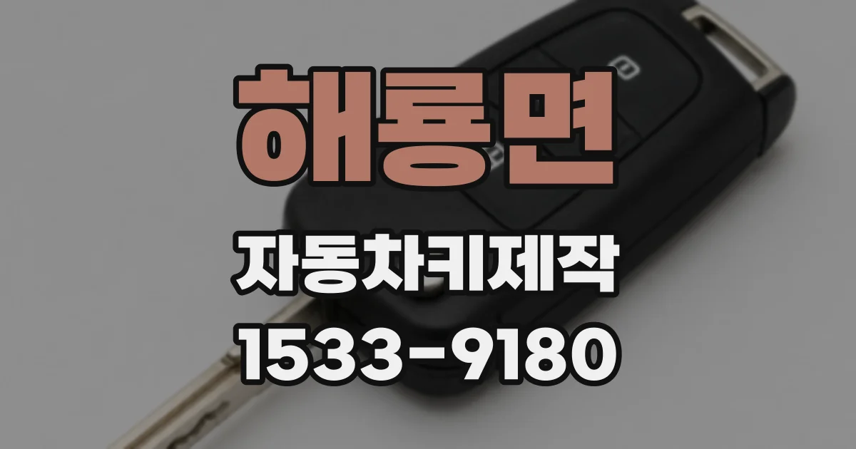 해룡면 자동차키제작
