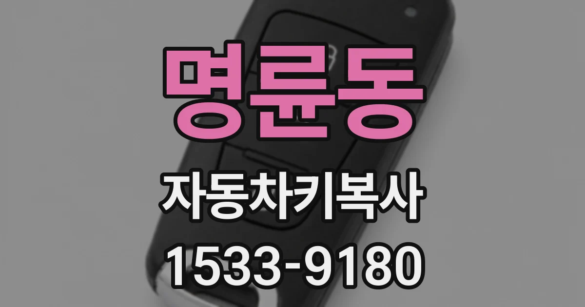 명륜동 자동차키복사