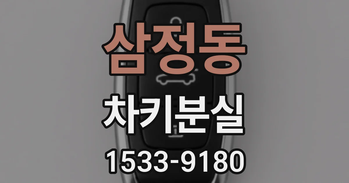 삼정동 차키분실