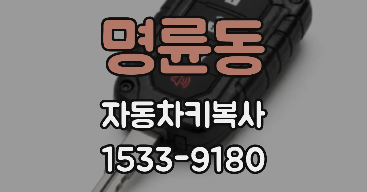 명륜동 자동차키복사