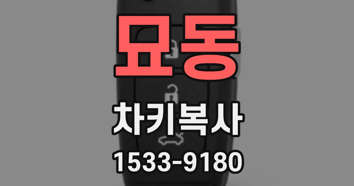 묘동 차키복사