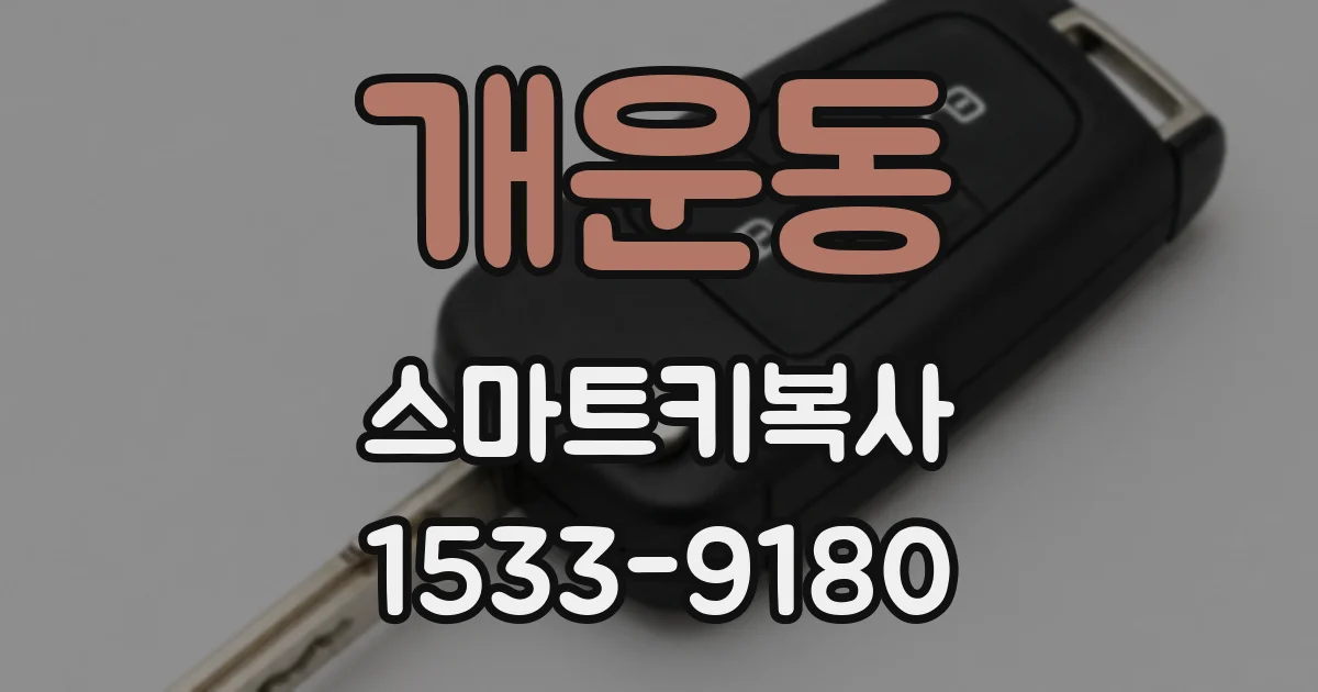 개운동 스마트키복사