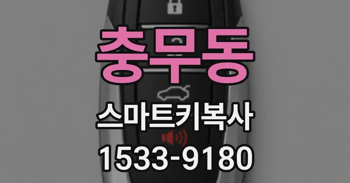 충무동 스마트키복사