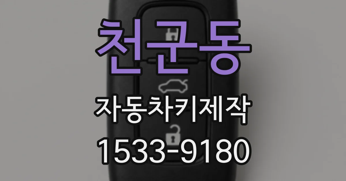 천군동 자동차키제작
