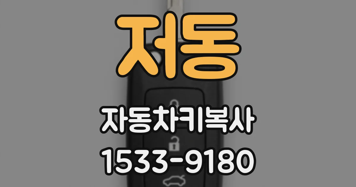 저동 자동차키복사